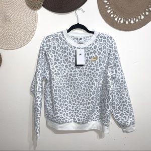 NIKE Leopard Fleece Sweatshirt